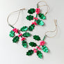 Holly Leaves with Berries Metal Ornament