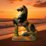 Vintage Chalkware Rearing Horse with Column