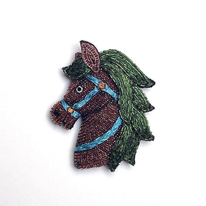 Chestnut Pony Embroidered Pin by PATCH NYC x Trovelore