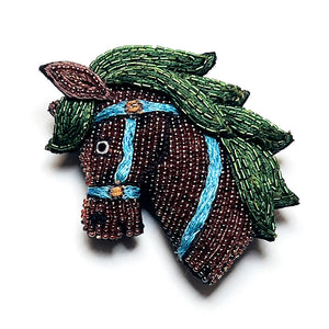 Chestnut Pony Embroidered Pin by PATCH NYC x Trovelore