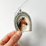 Lucky Horse & Horseshoe Glass Ornament