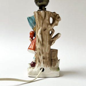 Vintage Table Lamp with Coordinating Custom Hand-Painted Shade