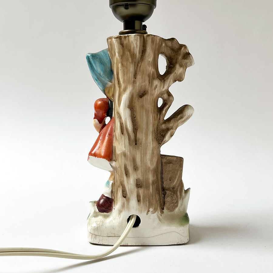 Vintage Table Lamp with Coordinating Custom Hand-Painted Shade