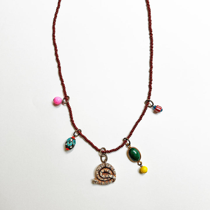 Collage Necklace: Rust (snake)