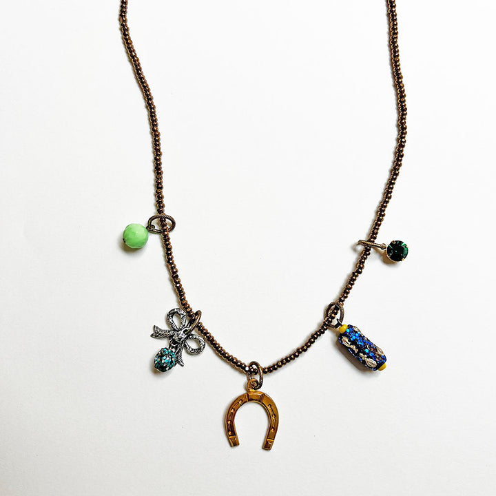Collage Necklace: Copper (horseshoe)
