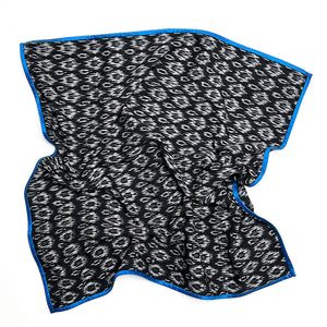 PATCH NYC Cotton Neckerchief with Silk Border: Black & Grey