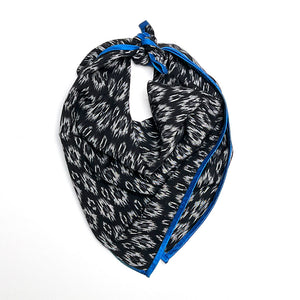 PATCH NYC Cotton Neckerchief with Silk Border: Black & Grey