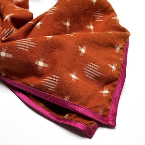 PATCH NYC Cotton Neckerchief with Silk Border: Rust Dash