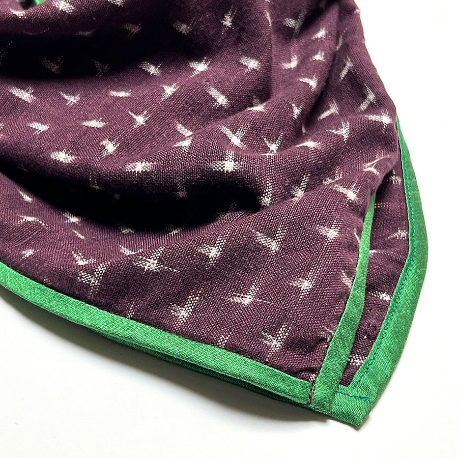 PATCH NYC Cotton Neckerchief with Silk Border: Maroon Dash