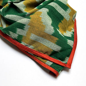 PATCH NYC Cotton Neckerchief with Silk Border: Green & Yellow