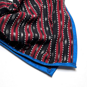 PATCH NYC Cotton Neckerchief with Silk Border: Red & Black Stripes