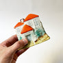 Vintage House with an Orange Roof Porcelain Incense Burner