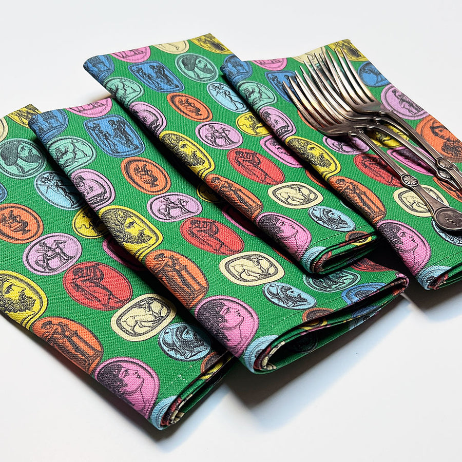 PATCH NYC Intaglio Primo Capri Linen Napkins (Set of 4)