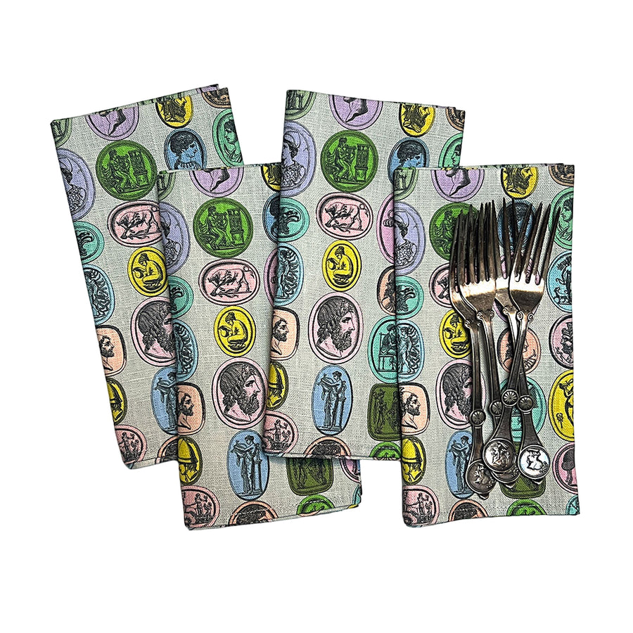 PATCH NYC Intaglio Primo Macaron Linen Napkins (Set of 4)