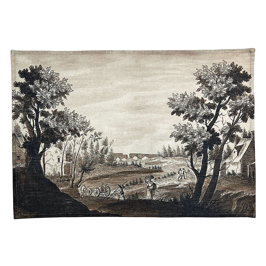 PATCH NYC Italian Landscape Sepia Linen Placemats (Set of 4)