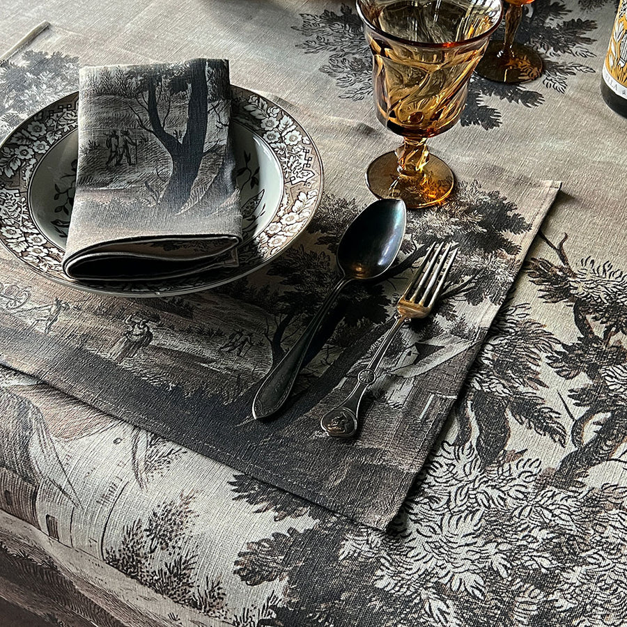 PATCH NYC Italian Landscape Sepia Linen Placemats (Set of 4)