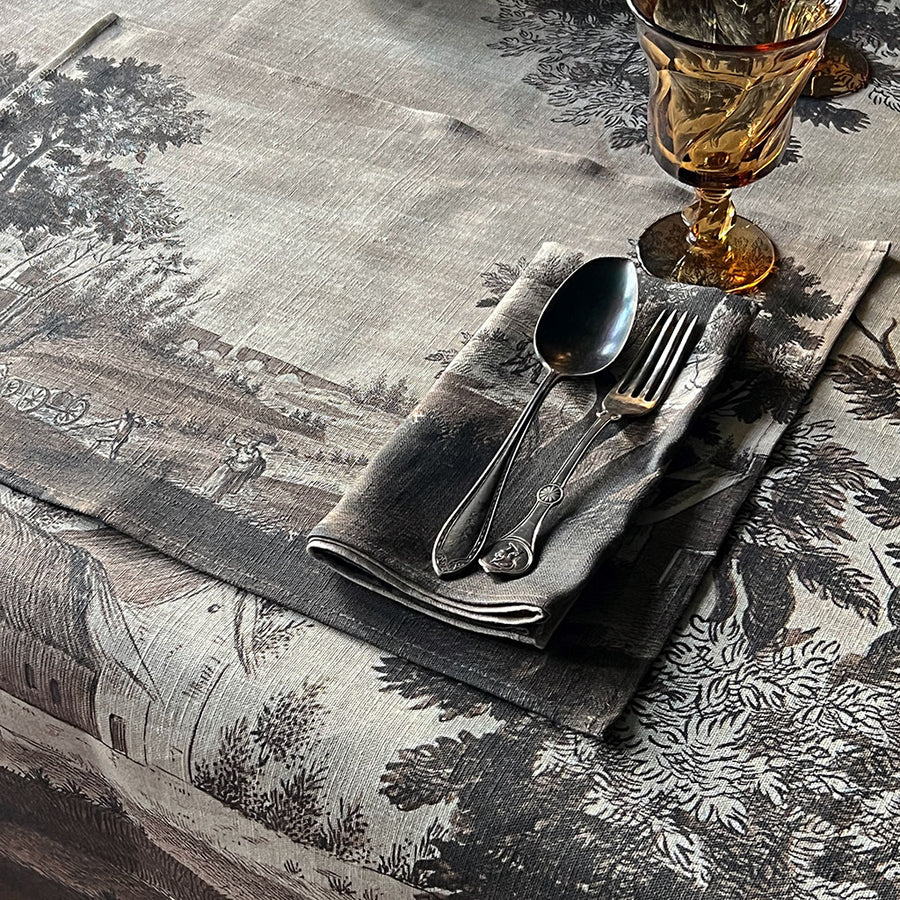PATCH NYC Italian Landscape Sepia Linen Placemats (Set of 4)
