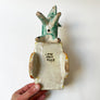 Vintage Handpainted Ceramic Donkey with Cart Made in Italy