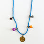 Collage Necklace: Cornflower Blue with Knight (J2611)