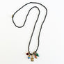 Collage Necklace: Black with Cat (J2614)