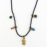 Collage Necklace: Navy Blue with Skull & Crossbones (J2617)