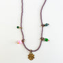 Collage Necklace: Lavender with Lucky Clover (J2618)