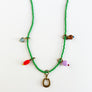 Collage Necklace: Light Green with Horseshoe (J2619)