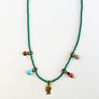 Collage Necklace: Dark Green with Man's Profile (J261)