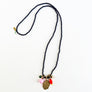 Collage Necklace: Navy Blue with Boy's Profile (J2622)
