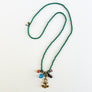 Collage Necklace: Dark Green with Rustic Anchor (J263)