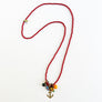 Collage Necklace: Red with Scroll Anchor (J268)
