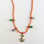 Collage Necklace: Orange with Tall Anchor (J269)