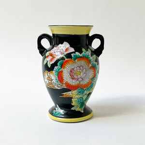 Vintage Hand Painted Double Handle Ceramic Vase Made in Japan