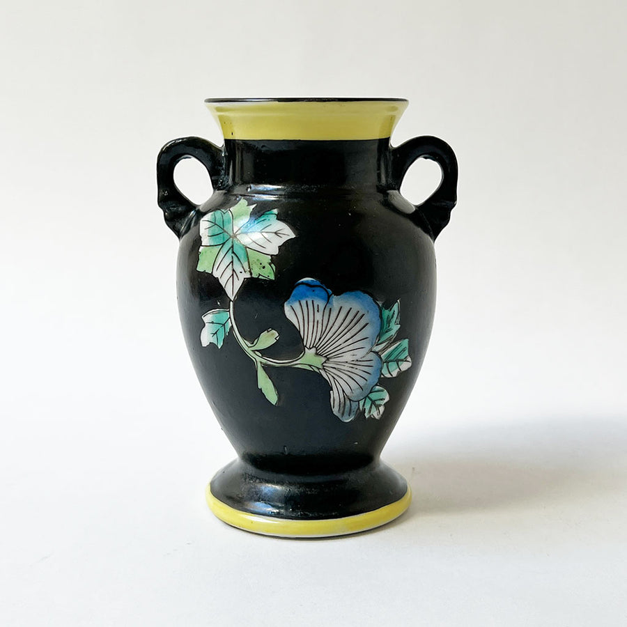 Vintage Hand Painted Double Handle Ceramic Vase Made in Japan