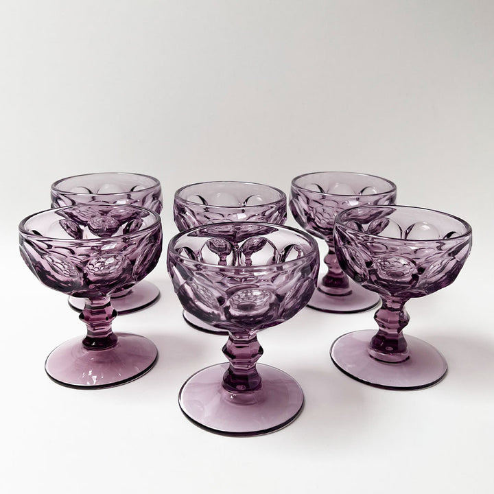 Vintage Drinking Glasses Purple Dot (Set of 6)