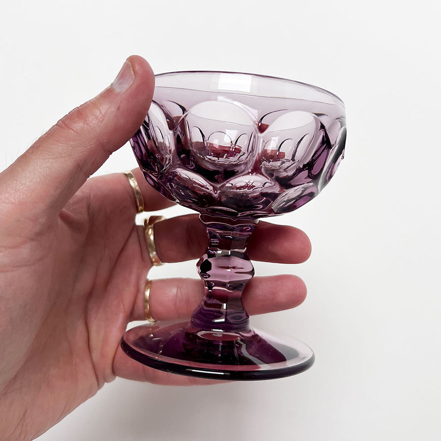 Vintage Drinking Glasses Purple Dot (Set of 6)