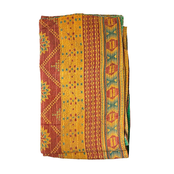 Vintage Kantha Reversible Cotton Throw Blanket (A11)