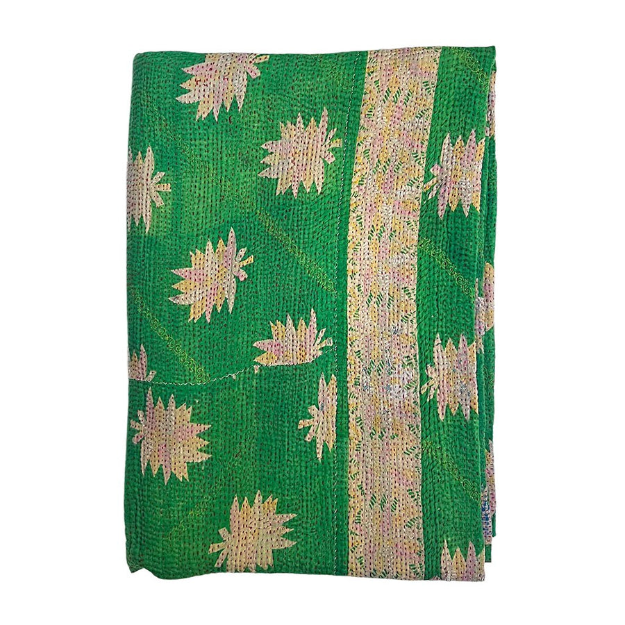 Vintage Kantha Reversible Cotton Throw Blanket (A14)