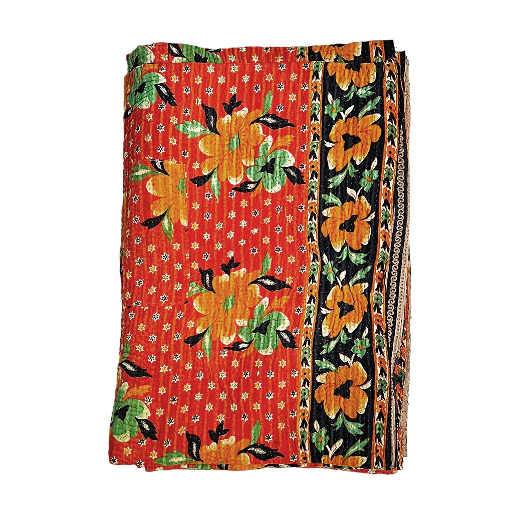 Vintage Kantha Reversible Cotton Throw Blanket (A19) – PATCH NYC