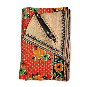 Vintage Kantha Reversible Cotton Throw Blanket (A19)