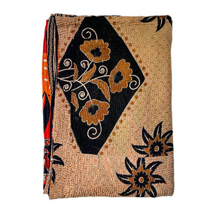 Vintage Kantha Reversible Cotton Throw Blanket (A19)