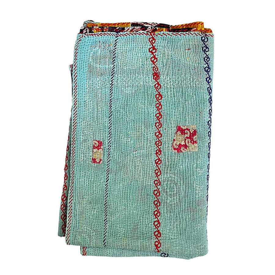 Vintage Kantha Reversible Cotton Throw Blanket (A1)