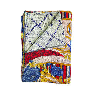 Vintage Kantha Reversible Cotton Throw Blanket (A2)