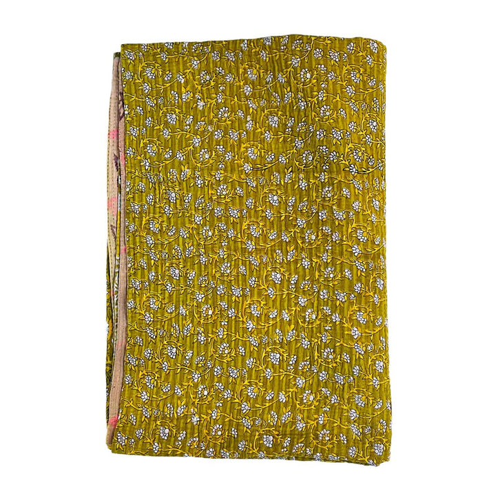 Vintage Kantha Reversible Cotton Throw Blanket (A4)