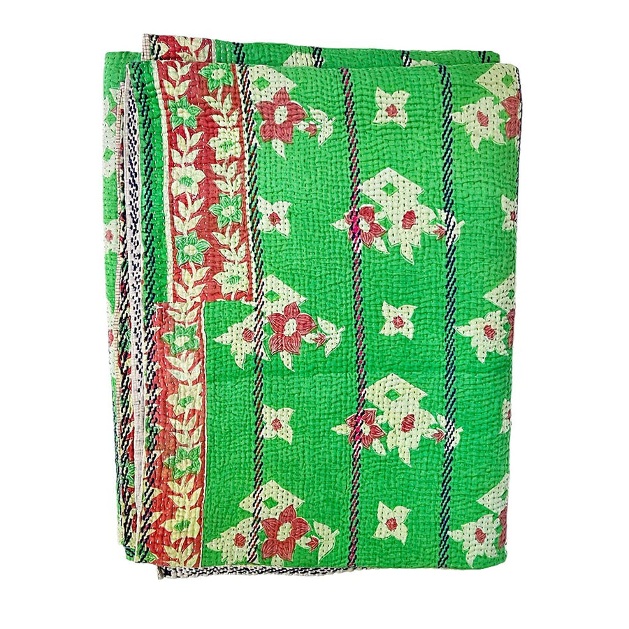 Vintage Kantha Reversible Cotton Throw Blanket (A6)