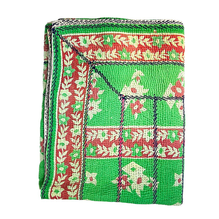 Vintage Kantha Reversible Cotton Throw Blanket (A6)