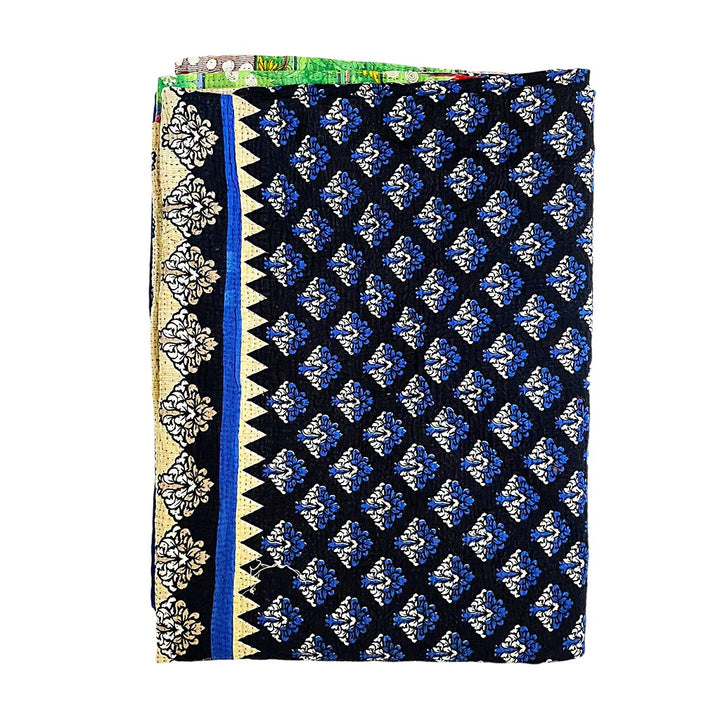 Vintage Kantha Reversible Cotton Throw Blanket (A8)