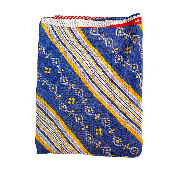 Vintage Kantha Reversible Cotton Throw Blanket (A9)