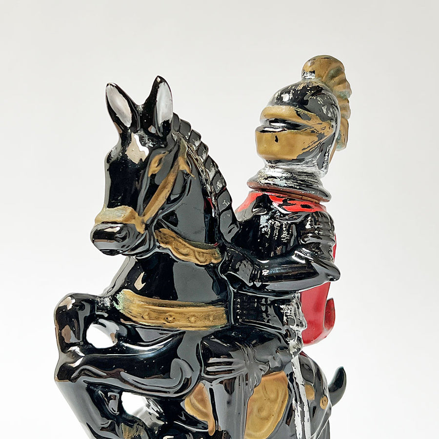 Vintage Figural Knight on Horseback Ceramic Liquor Bottle