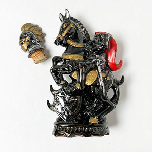 Vintage Figural Knight on Horseback Ceramic Liquor Bottle